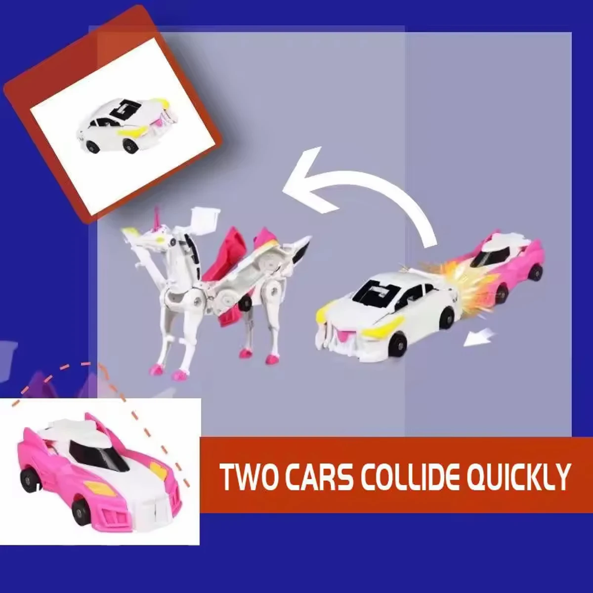 2 in 1 Pegasus Collision Deformation Toy unicorn impact Transforming deformation robot car