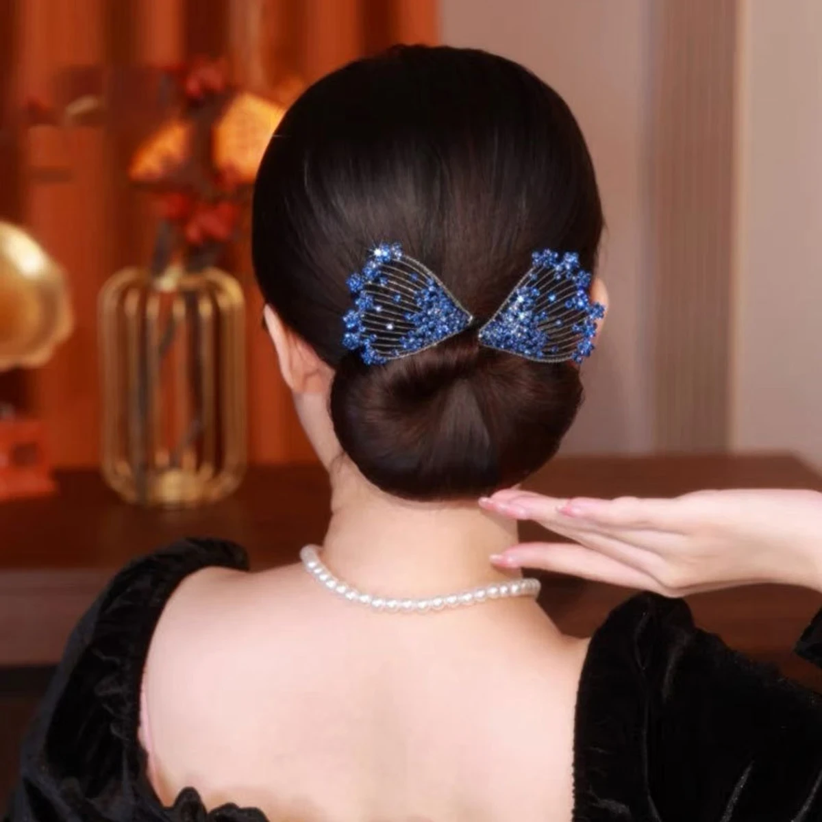 Rhinestone Crystal Deft Bun Hair Bun Maker Hair Twist French Stylish Donut Bun Maker Styling Twister for Women Hair Braider